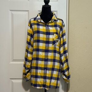NFL Vikings Yellow and Purple Checkered Flannel Men's Shirt